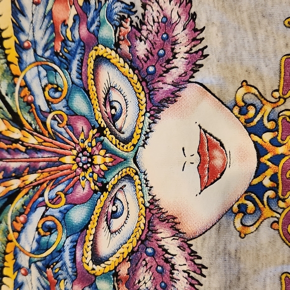 New Orleans Jazz Mardigras Feather Masquerade Lady T shirt XL - Picture 3 of 7